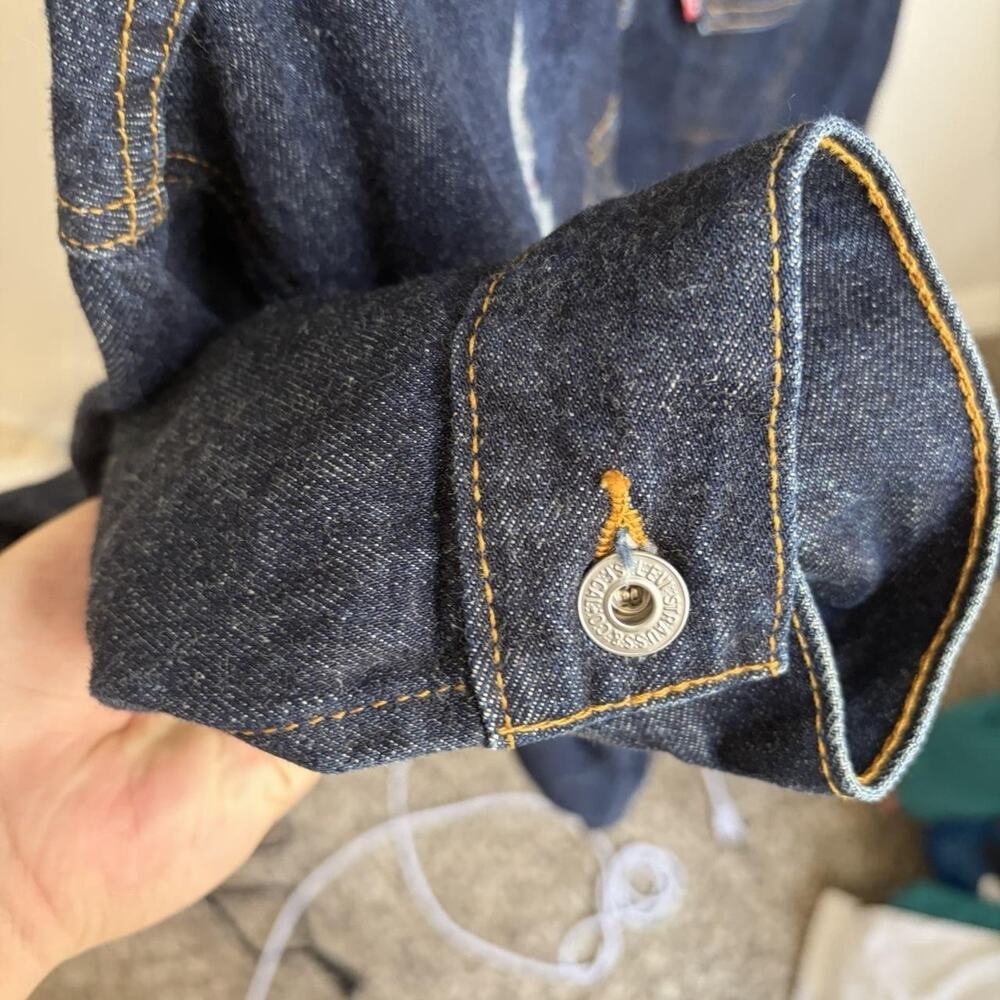 Vintage 90s Levi’s Dark Wash Type 3 70507-4809 Men’s L Denim Trucker Jacket - Picture 4 of 8